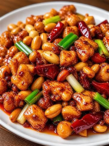 Curated Kung Pao Chicken sample with vegetable-heavy presentation and visible sauce signals